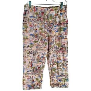 Exofficio Travel Pattern Pant Womens Size 10 Vacation World Travel Coastal
